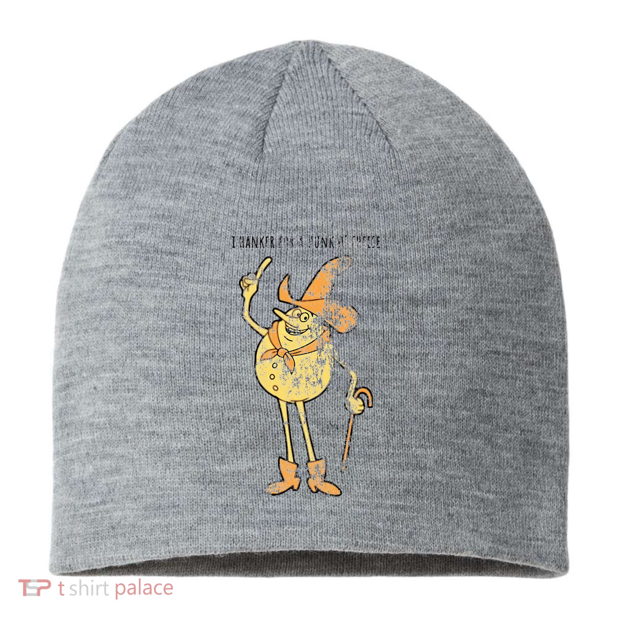 I Hanker For A Hunk O Cheese Authentic Distressed Sustainable Beanie