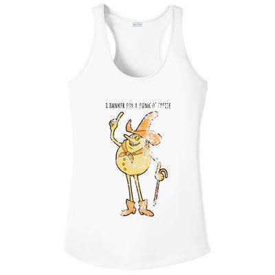 I Hanker For A Hunk O Cheese Authentic Distressed Ladies PosiCharge Competitor Racerback Tank
