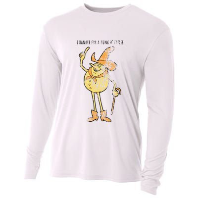 I Hanker For A Hunk O Cheese Authentic Distressed Cooling Performance Long Sleeve Crew