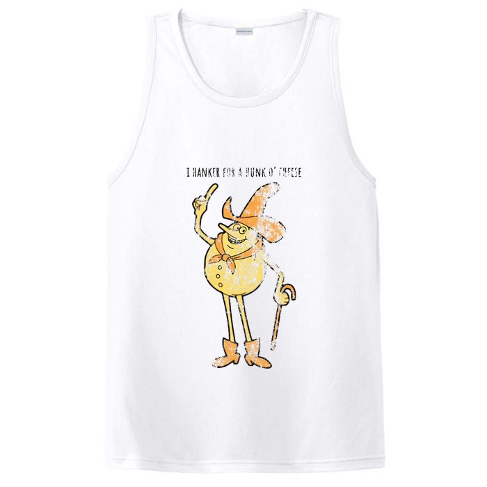 I Hanker For A Hunk O Cheese Authentic Distressed PosiCharge Competitor Tank