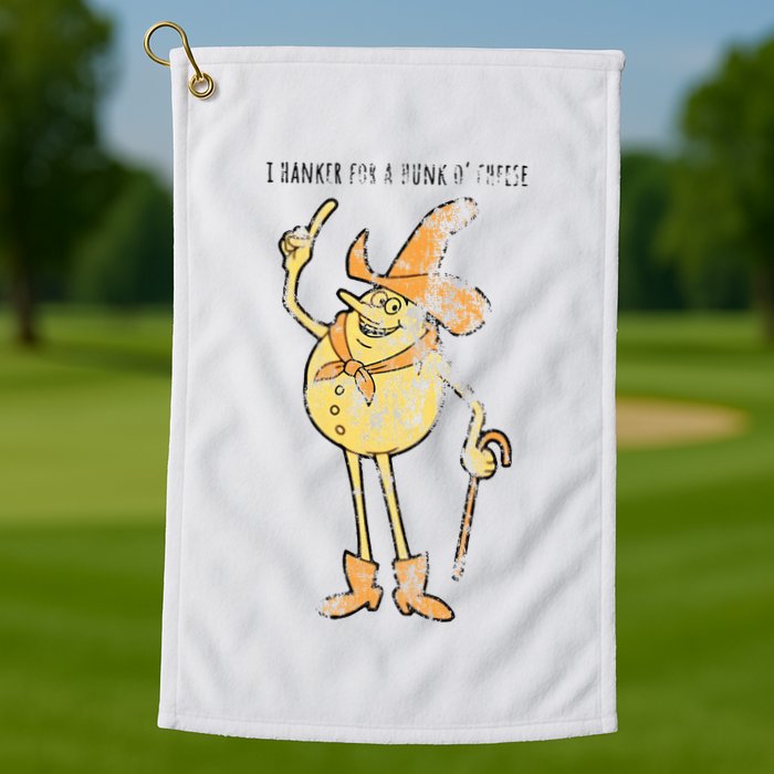 I Hanker For A Hunk O Cheese Authentic Distressed Golf Towel