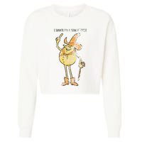 I Hanker For A Hunk O Cheese Authentic Distressed Cropped Pullover Crew