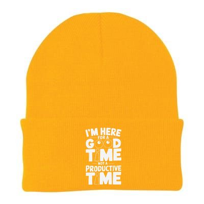 IM Here For A Good Time Not A Productive Fun Quote Knit Cap Winter Beanie