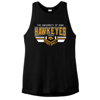 I.O.W.A. Hawkeyes Football Turf Black Ladies PosiCharge Tri-Blend Wicking Tank