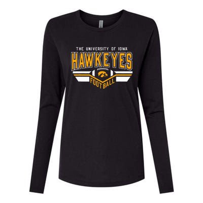 I.O.W.A. Hawkeyes Football Turf Black Womens Cotton Relaxed Long Sleeve T-Shirt