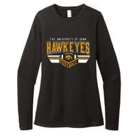 I.O.W.A. Hawkeyes Football Turf Black Womens CVC Long Sleeve Shirt