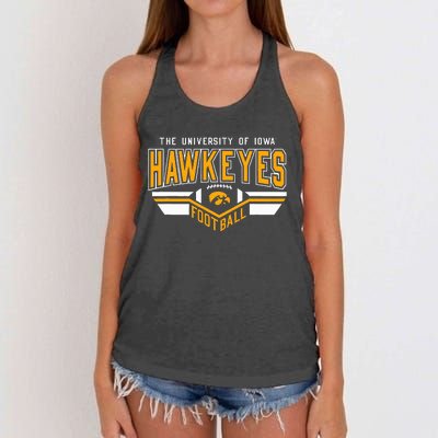 I.O.W.A. Hawkeyes Football Turf Black Women's Knotted Racerback Tank