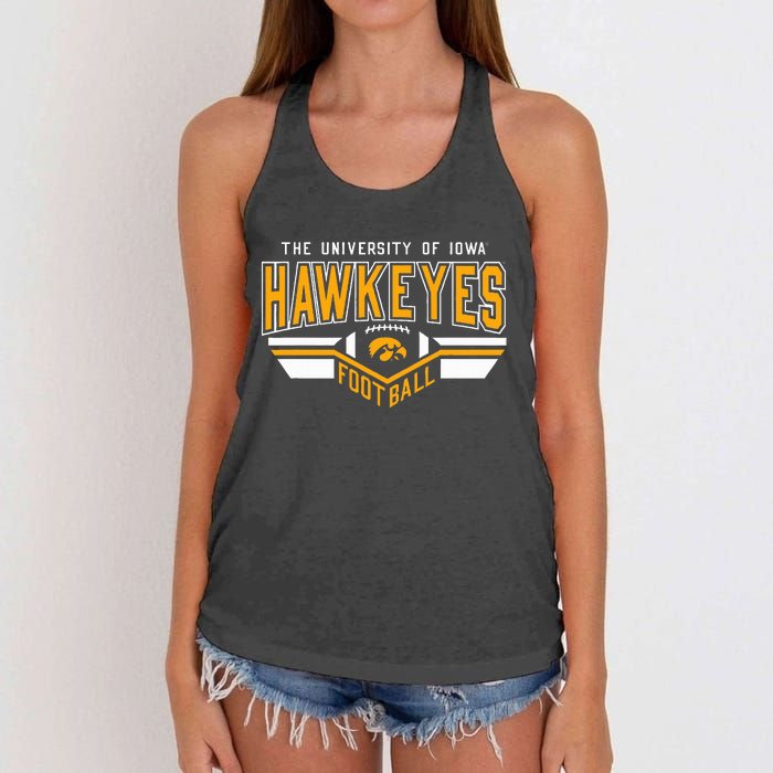 I.O.W.A. Hawkeyes Football Turf Black Women's Knotted Racerback Tank