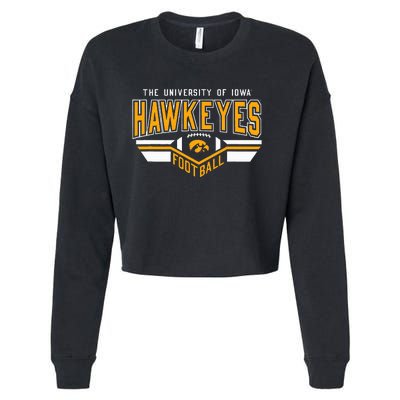 I.O.W.A. Hawkeyes Football Turf Black Cropped Pullover Crew