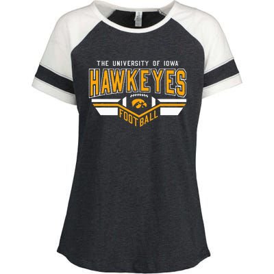 I.O.W.A. Hawkeyes Football Turf Black Enza Ladies Jersey Colorblock Tee