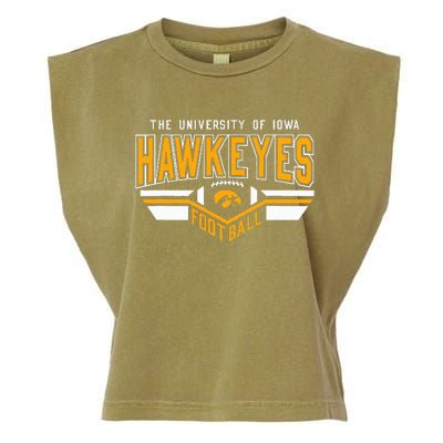 I.O.W.A. Hawkeyes Football Turf Black Garment-Dyed Women's Muscle Tee