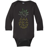 Ice Hockey Funny Hawaii Summer Aloha Pineapple Baby Long Sleeve Bodysuit