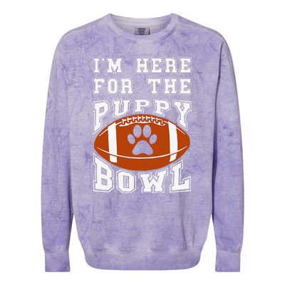 Im Here For The Puppy Bowl Sunday Funny Puppies Dog Fan Colorblast Crewneck Sweatshirt