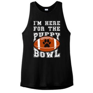 Im Here For The Puppy Bowl Sunday Funny Puppies Dog Fan Ladies PosiCharge Tri-Blend Wicking Tank