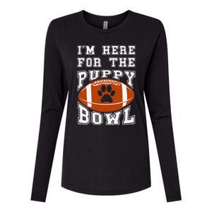 Im Here For The Puppy Bowl Sunday Funny Puppies Dog Fan Womens Cotton Relaxed Long Sleeve T-Shirt