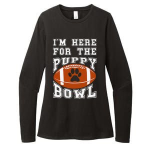 Im Here For The Puppy Bowl Sunday Funny Puppies Dog Fan Womens CVC Long Sleeve Shirt