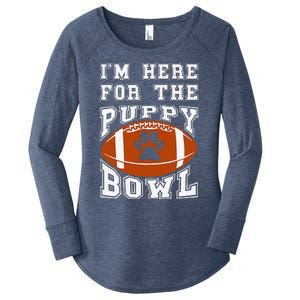 Im Here For The Puppy Bowl Sunday Funny Puppies Dog Fan Women's Perfect Tri Tunic Long Sleeve Shirt