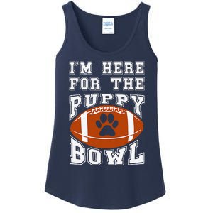 Im Here For The Puppy Bowl Sunday Funny Puppies Dog Fan Ladies Essential Tank