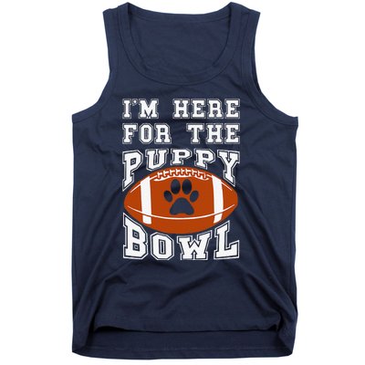 Im Here For The Puppy Bowl Sunday Funny Puppies Dog Fan Tank Top