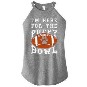 Im Here For The Puppy Bowl Sunday Funny Puppies Dog Fan Women's Perfect Tri Rocker Tank