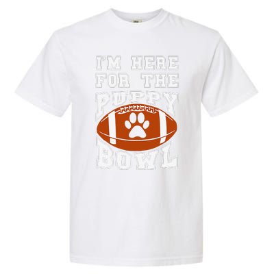 Im Here For The Puppy Bowl Sunday Funny Puppies Dog Fan Garment-Dyed Heavyweight T-Shirt