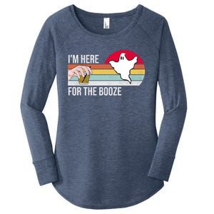 I'm Here For The Booze Whiskey Tequila Wine Funny Halloween Gift Women's Perfect Tri Tunic Long Sleeve Shirt