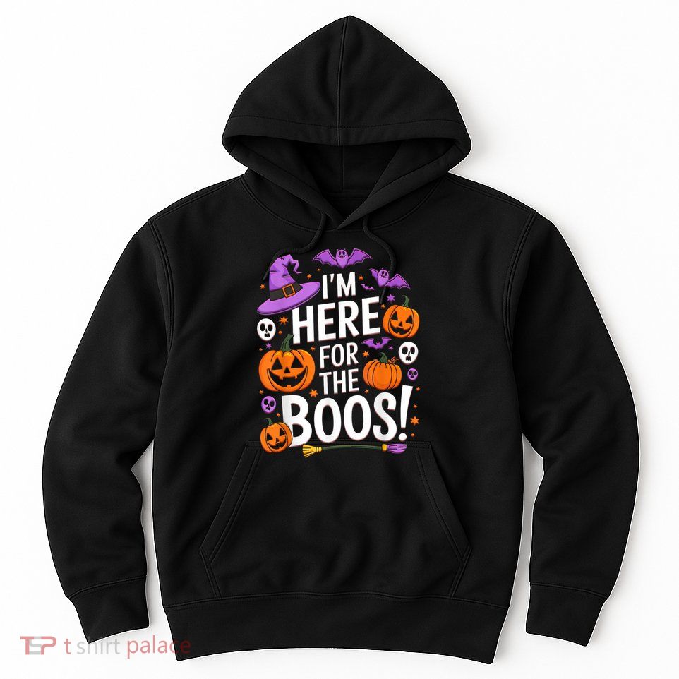 Im Here For Boos Funny Halloween Pumpkin Lover Gifts Hoodie