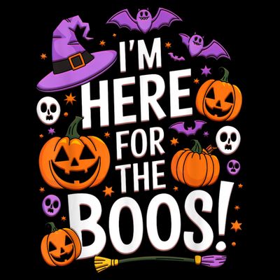 Im Here For Boos Funny Halloween Pumpkin Lover Gifts T-Shirt