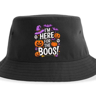 Im Here For Boos Funny Halloween Pumpkin Lover Gifts Sustainable Bucket Hat