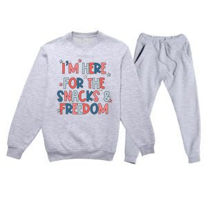 Im Here For The Snacks And Freedom 4th Of July Premium Crewneck Sweatsuit Set