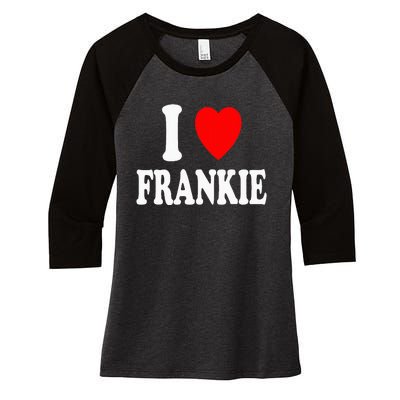 I Heart Frankie Cute Matching Couple Spouse Women's Tri-Blend 3/4-Sleeve Raglan Shirt