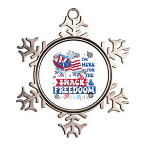 Im Here For The Snacks And Freedom 4th Of July Gift Metallic Star Ornament