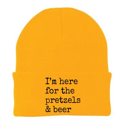 Im Here For The Pretzels And Beer Oktoberfest Knit Cap Winter Beanie