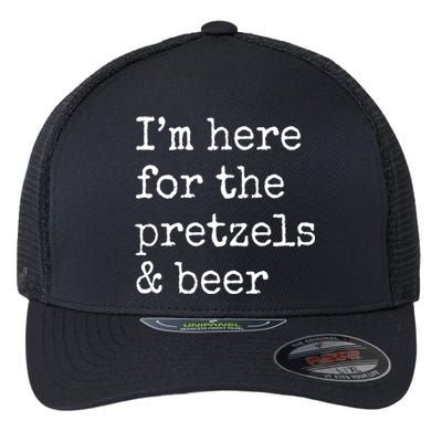 Im Here For The Pretzels And Beer Oktoberfest Flexfit Unipanel Trucker Cap