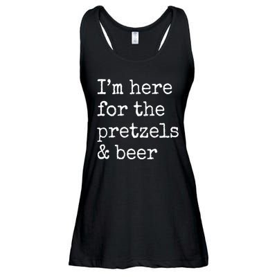 Im Here For The Pretzels And Beer Oktoberfest Ladies Essential Flowy Tank