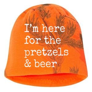 Im Here For The Pretzels And Beer Oktoberfest Kati - Camo Knit Beanie