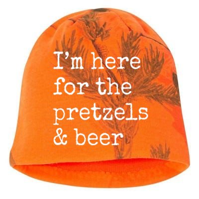 Im Here For The Pretzels And Beer Oktoberfest Kati - Camo Knit Beanie