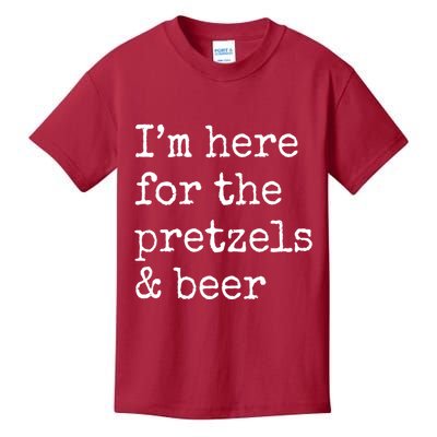 Im Here For The Pretzels And Beer Oktoberfest Kids T-Shirt