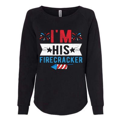 I'm His Firecracker Cute 4th Of July Matching Couple For Her Womens California Wash Sweatshirt