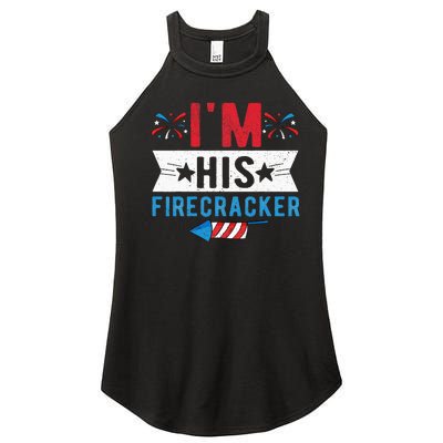 I'm His Firecracker Cute 4th Of July Matching Couple For Her Women’s Perfect Tri Rocker Tank