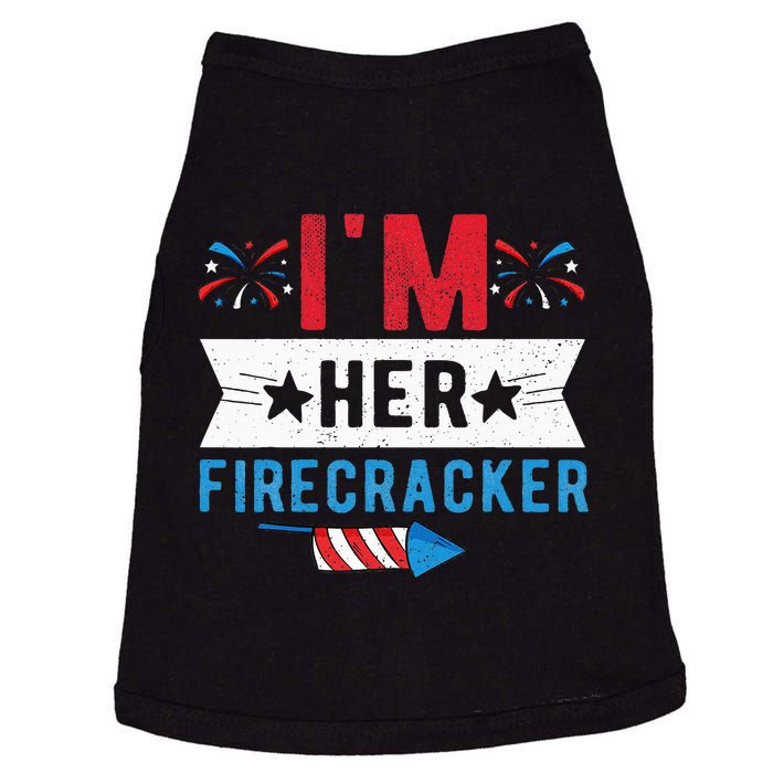 I'm Her Firecracker Cute 4th Of July Matching Couple For Her Doggie Tank