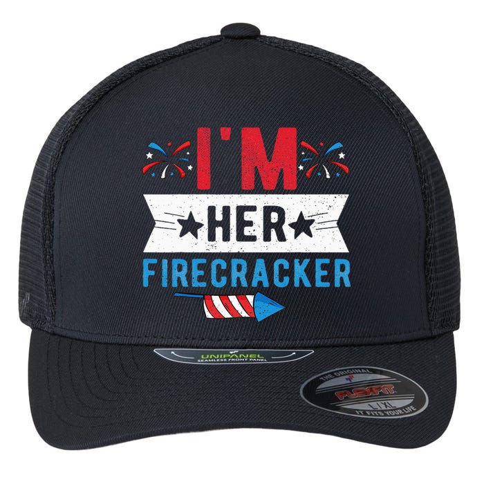 I'm Her Firecracker Cute 4th Of July Matching Couple For Her Flexfit Unipanel Trucker Cap