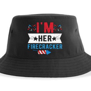 I'm Her Firecracker Cute 4th Of July Matching Couple For Her Sustainable Bucket Hat