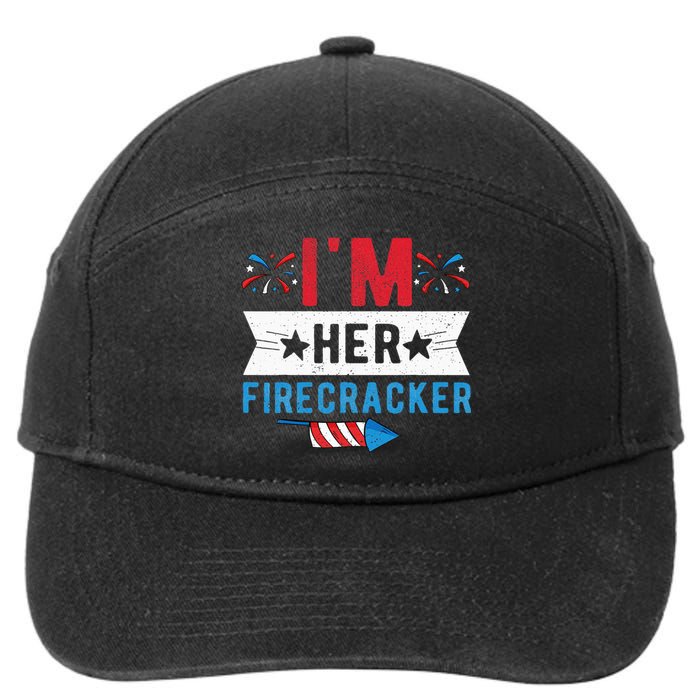 I'm Her Firecracker Cute 4th Of July Matching Couple For Her 7-Panel Snapback Hat