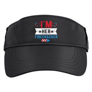 I'm Her Firecracker Cute 4th Of July Matching Couple For Her Adult Drive Performance Visor