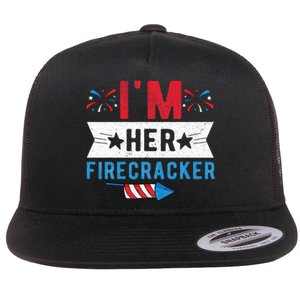 I'm Her Firecracker Cute 4th Of July Matching Couple For Her Flat Bill Trucker Hat