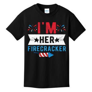 I'm Her Firecracker Cute 4th Of July Matching Couple For Her Kids T-Shirt