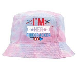 I'm Her Firecracker Cute 4th Of July Matching Couple For Her Tie-Dyed Bucket Hat