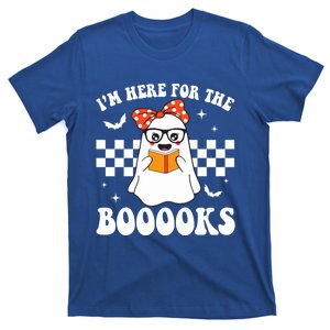 Im Here For The Booooks Funny Halloween Ghost Reading Books Gift T-Shirt