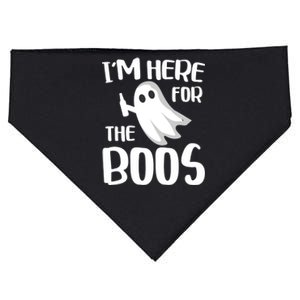 Im Here For The Boos Cute Gift Halloween Ghost Gift Cute Gift USA-Made Doggie Bandana